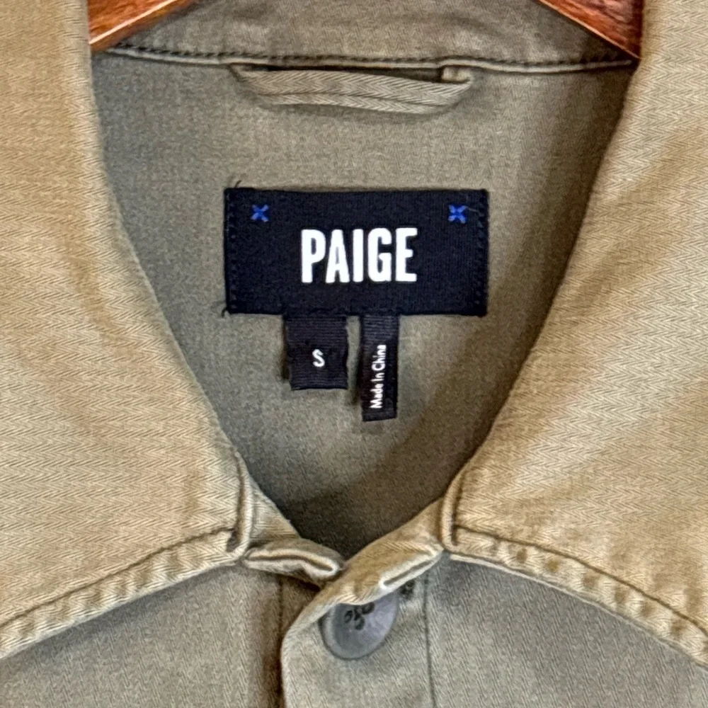 PAIGE Alva Military Jacket Olive Green Men’s Small Cotton Blend summer jacket